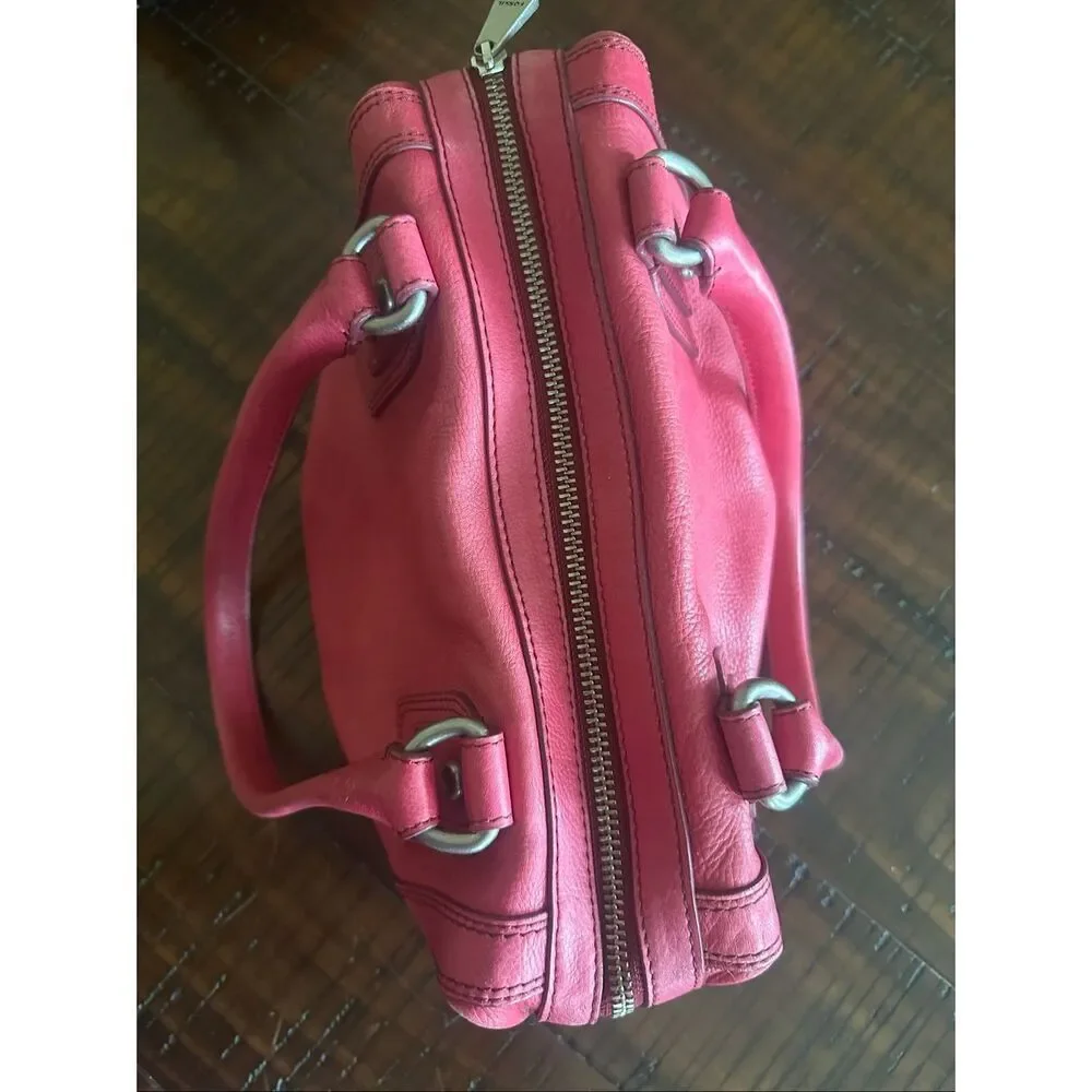 Vintage fossil pink leather satchel tote wallet birds Marlow - Picture 16 of 16